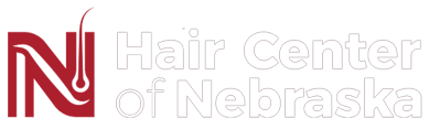 Hair Center of Nebraska logo white